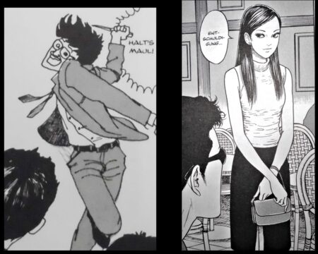 Rezension: Junji Itōs "Tomie" Vergleich der Bilder zweier Tomie-Geschichten: Das erste aus dem jahr 1987, das zweite aus dem Jahr 2000.